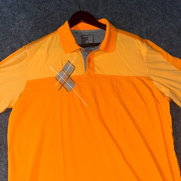Under Armour Polo Shirt Mens Large Orange Charged Cotton Short Sleeve Regular - Picture 3 of 7
